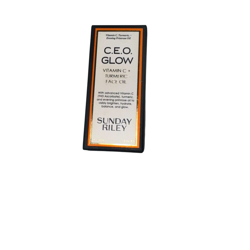 Sunday Riley CEO Glow Vitamin C + TURMERIC FACE OIL Primrose Skin .17 oz/5mL New
